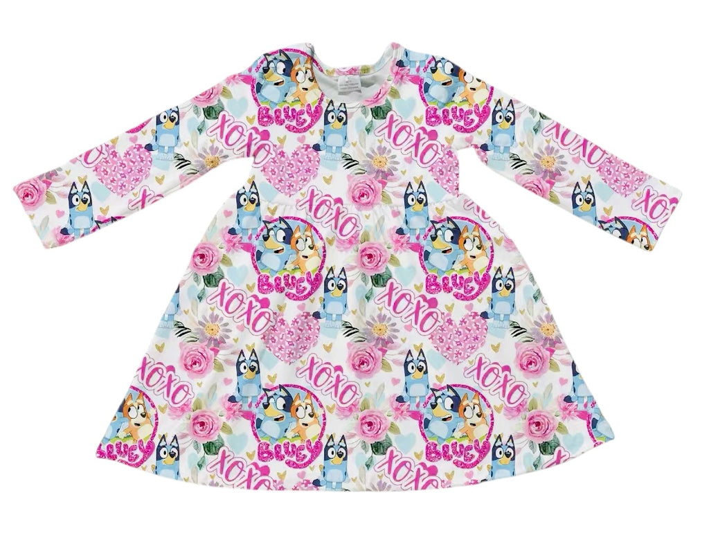 HCK EXCLUSIVE- Blu*y XOXO Valentine Long Sleeve Dress X-Small- 12/18M